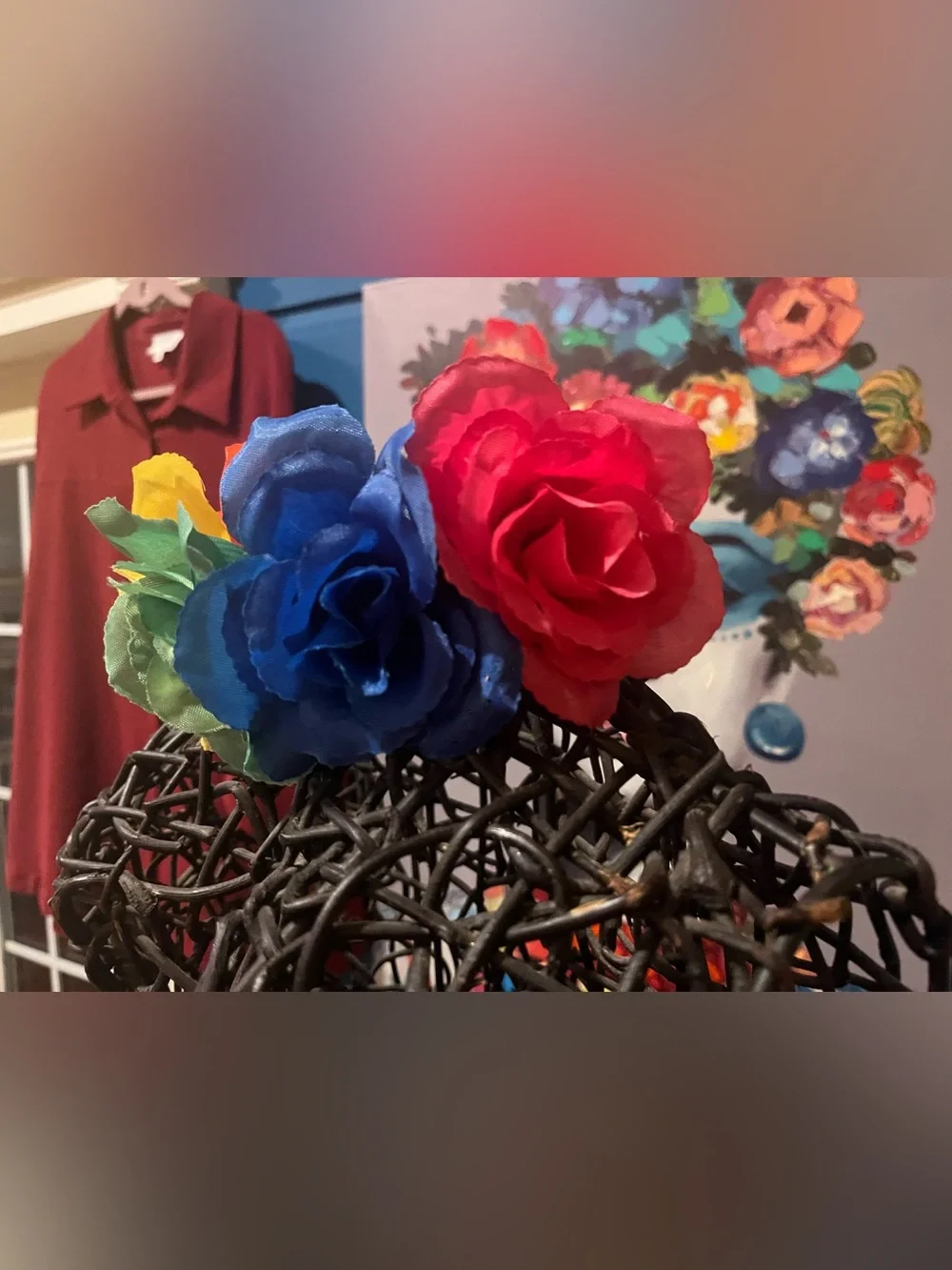 Rainbow Rose Floral Crown